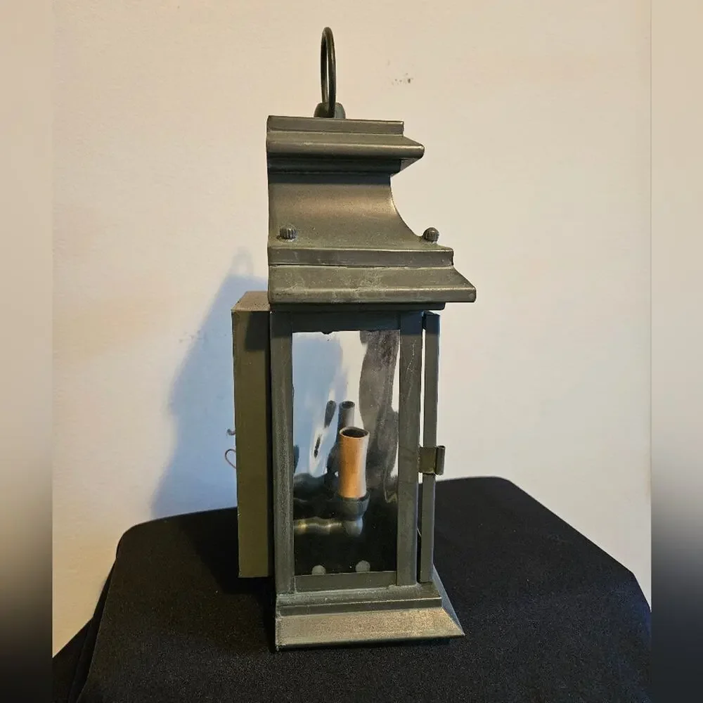 Spooky gray metal lantern Great accent piece for Halloween display
